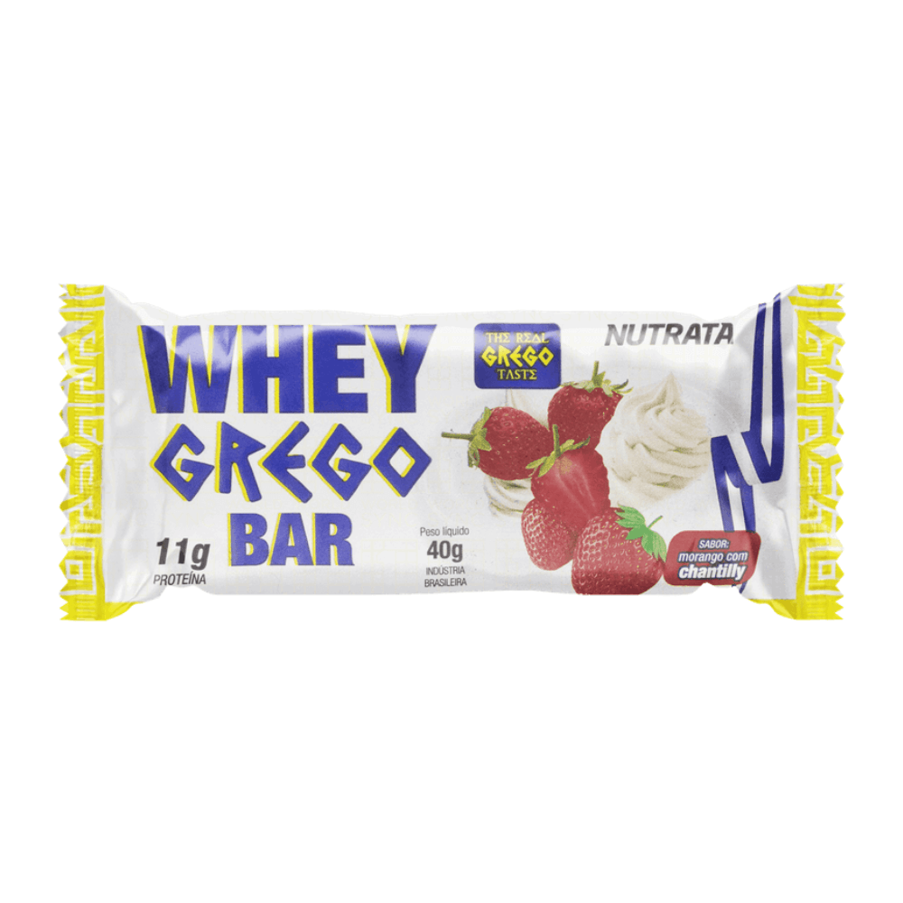 Barra De Proteína Morango Com Chantilly Nutrata Whey Grego Bar 40g